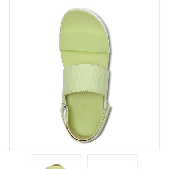 Nwt Vionic “Karleen”lime green leather & transparent platform sandals. - Picture 3 of 10